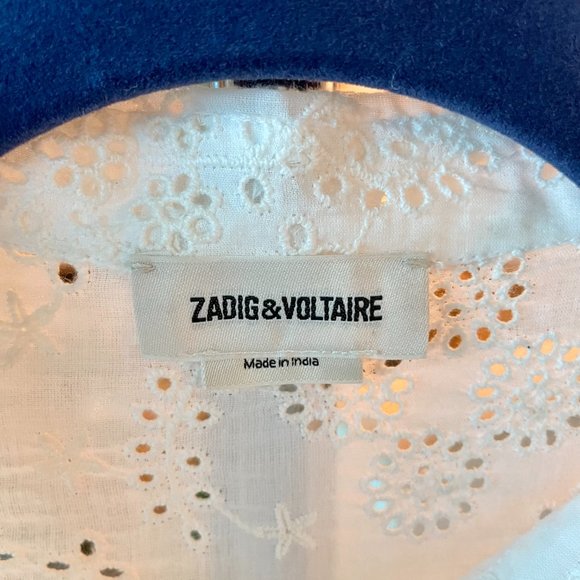 Zadig and Voltaire off white button down blouse S - Picture 3 of 7